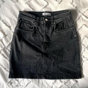 Zara TRF denim short skirt in black
